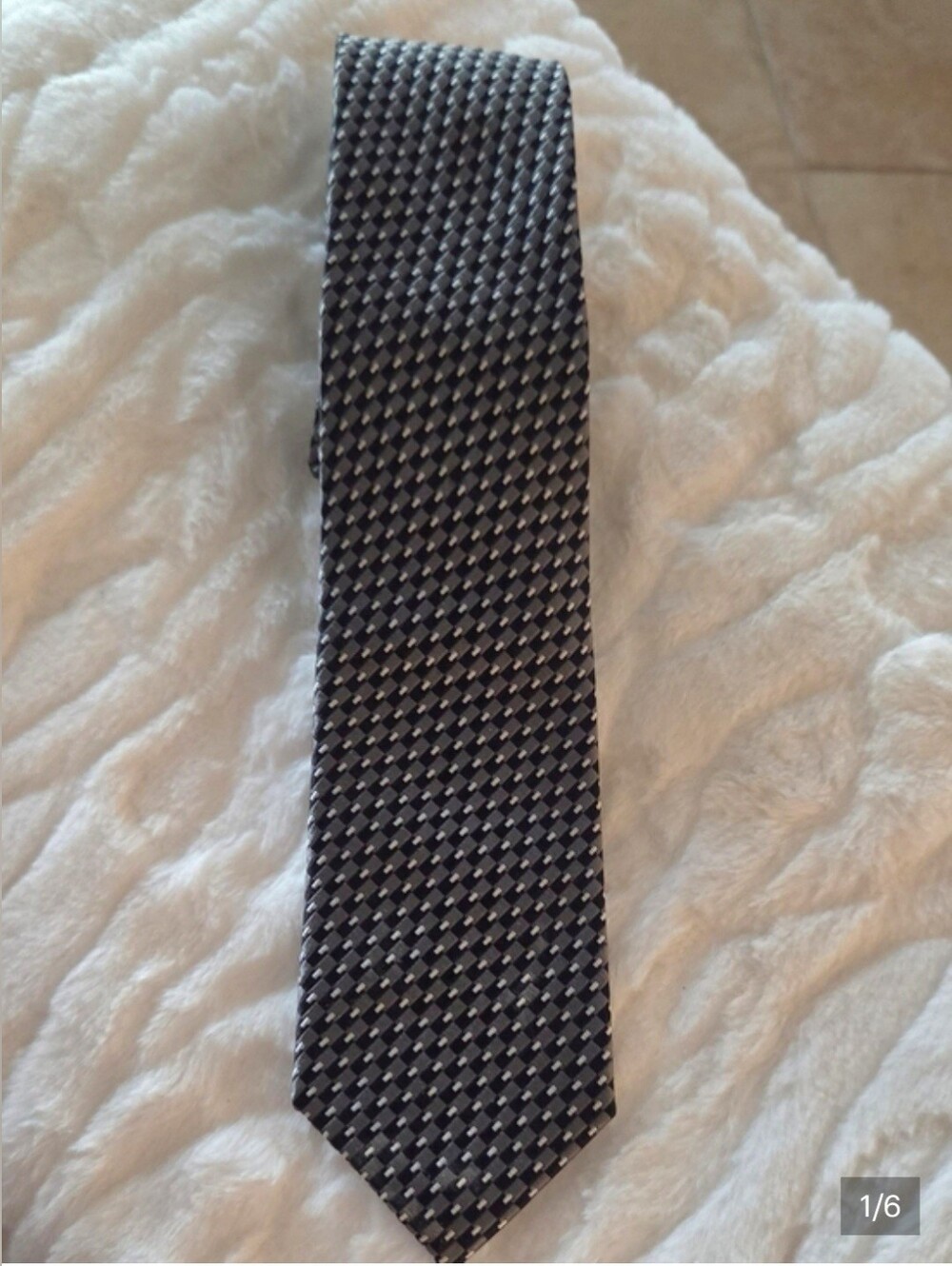 Jos. A. Bank Black and Gray Micro-Check Men's Tie